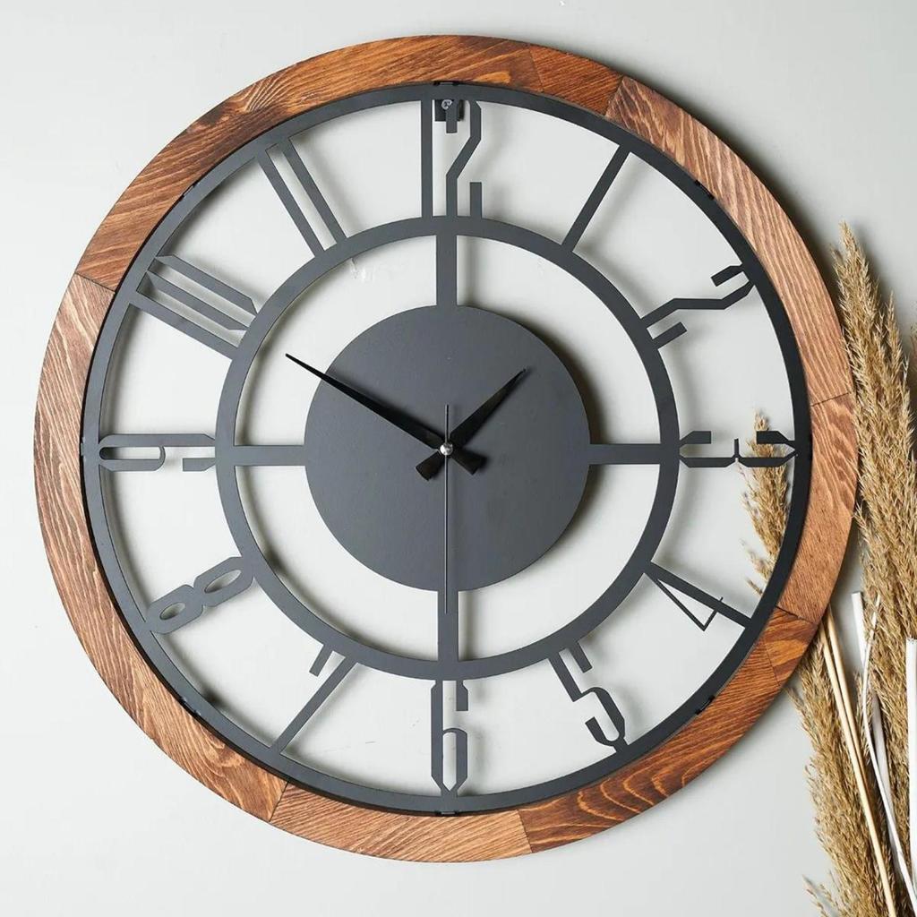 MUYIKA A Bunnela Silver, Red, Black Metal Color Wall Clock 50x50cm MDS-50