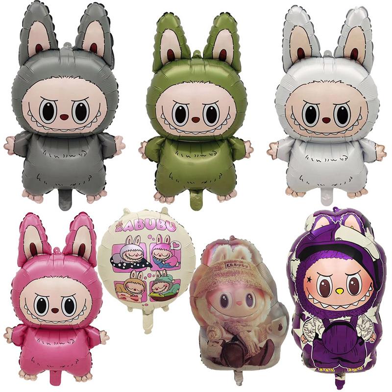 5 шт. Милый мультяшный воздушный шар из алюминиевой пленки Лабубу, украшение для детской вечеринки по случаю дня рождения, надувная игрушка для детского праздника