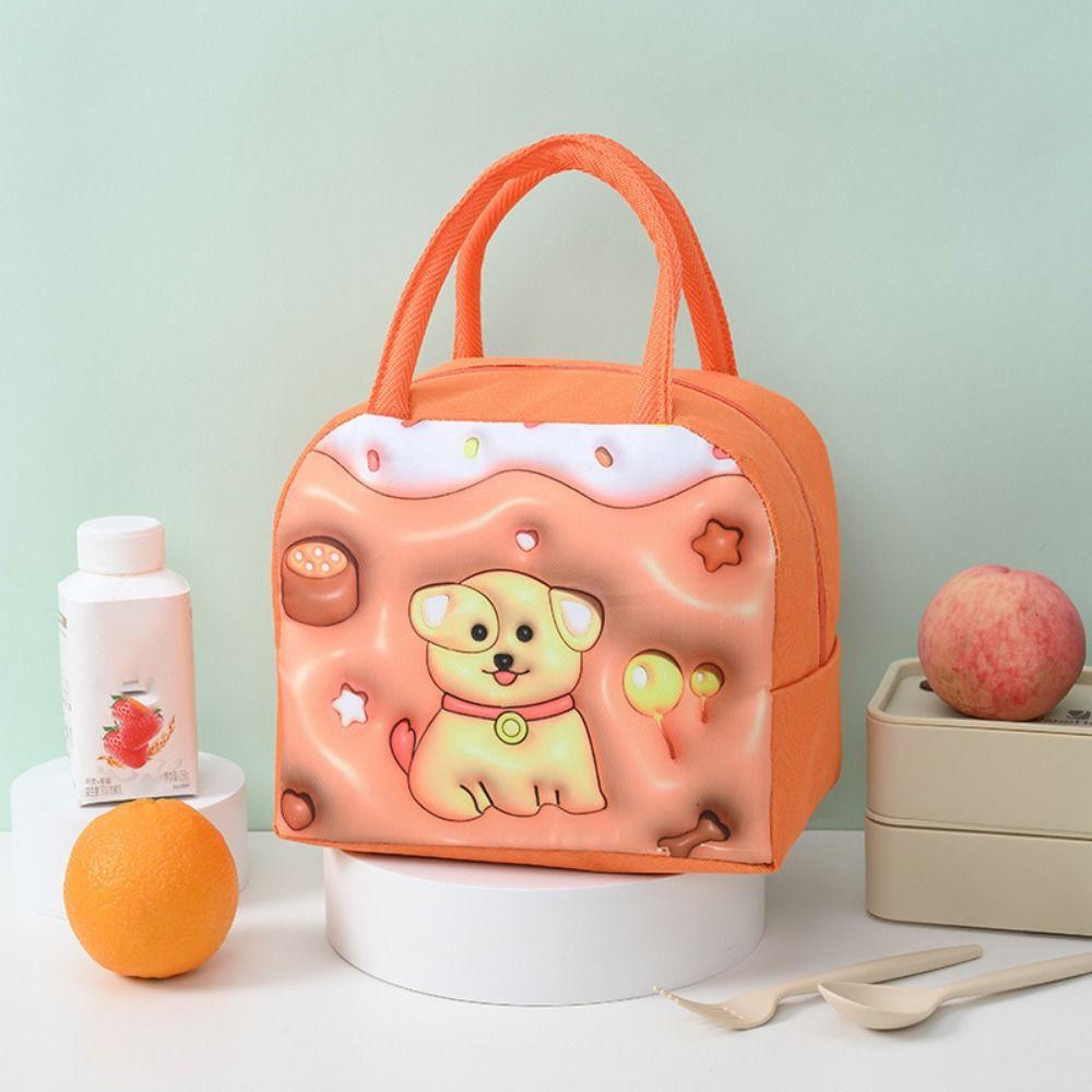 Thickened 3D Cartoon Insulated Lunch Bag Handheld Cool Food Bag Portable Cartoon Lunch Bag Camping