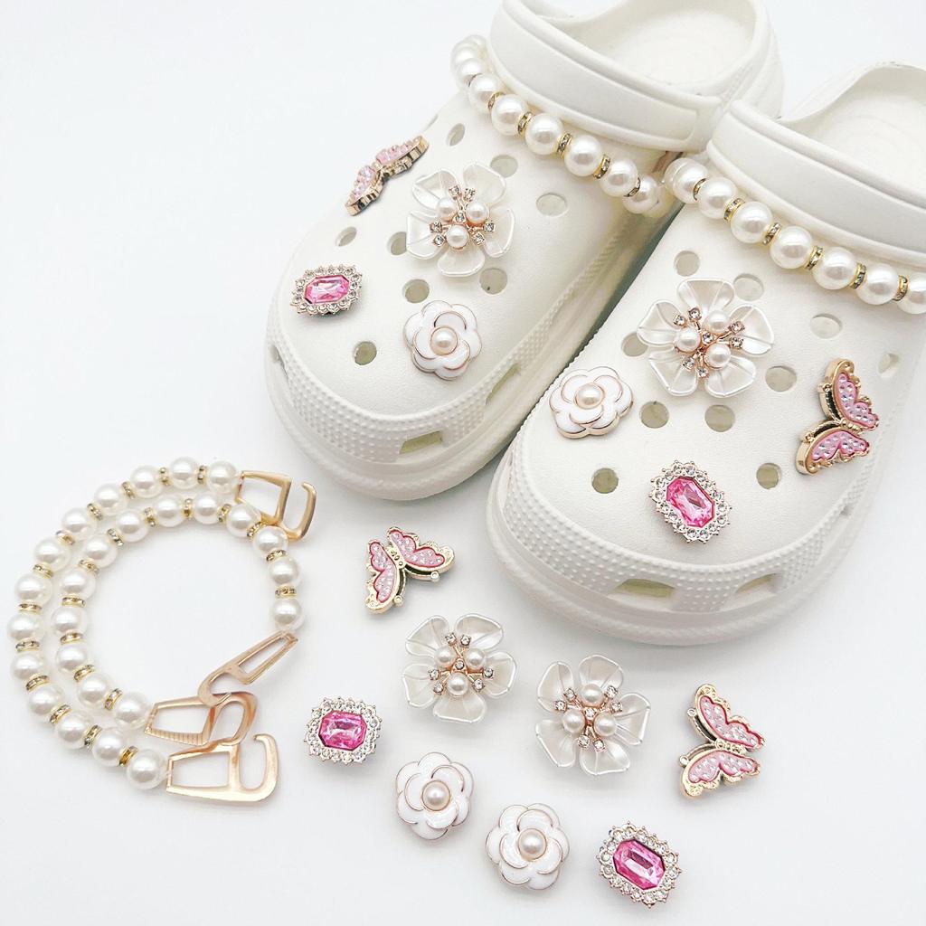 Милые пряжки для обуви Crocs в виде морских звезд и ракушек из смолы с высококачественными цветочными аксессуарами