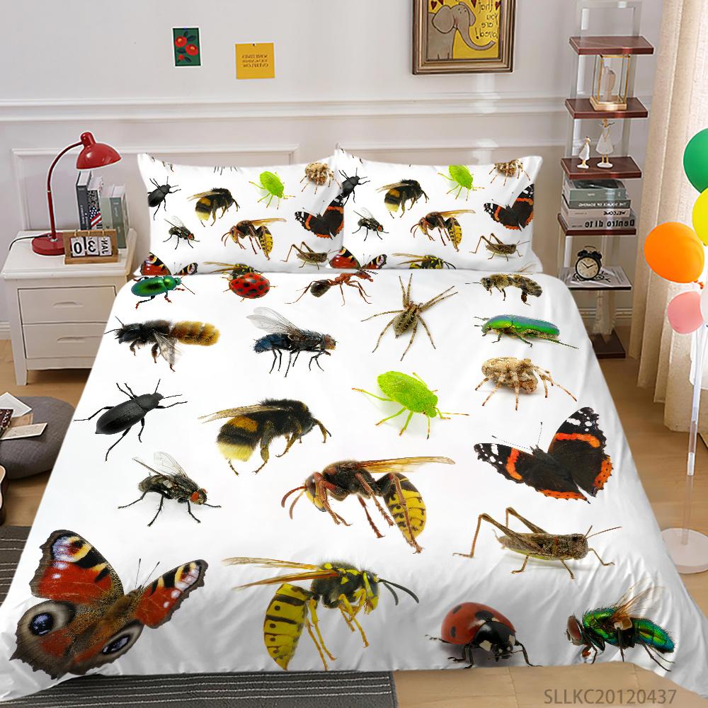 Kids Bedding Set 3D Bee Print Quilt Kids School Adults Bed Set Microfiber Fashion Home Bedclothes Duvet Covers