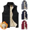Autumn and Winter Plus Velvet Vest Men's Solid Color Zipper Waistcoat Jacket Men's Keep Warm Lamb Velvet Vest Plus Size M-8XL