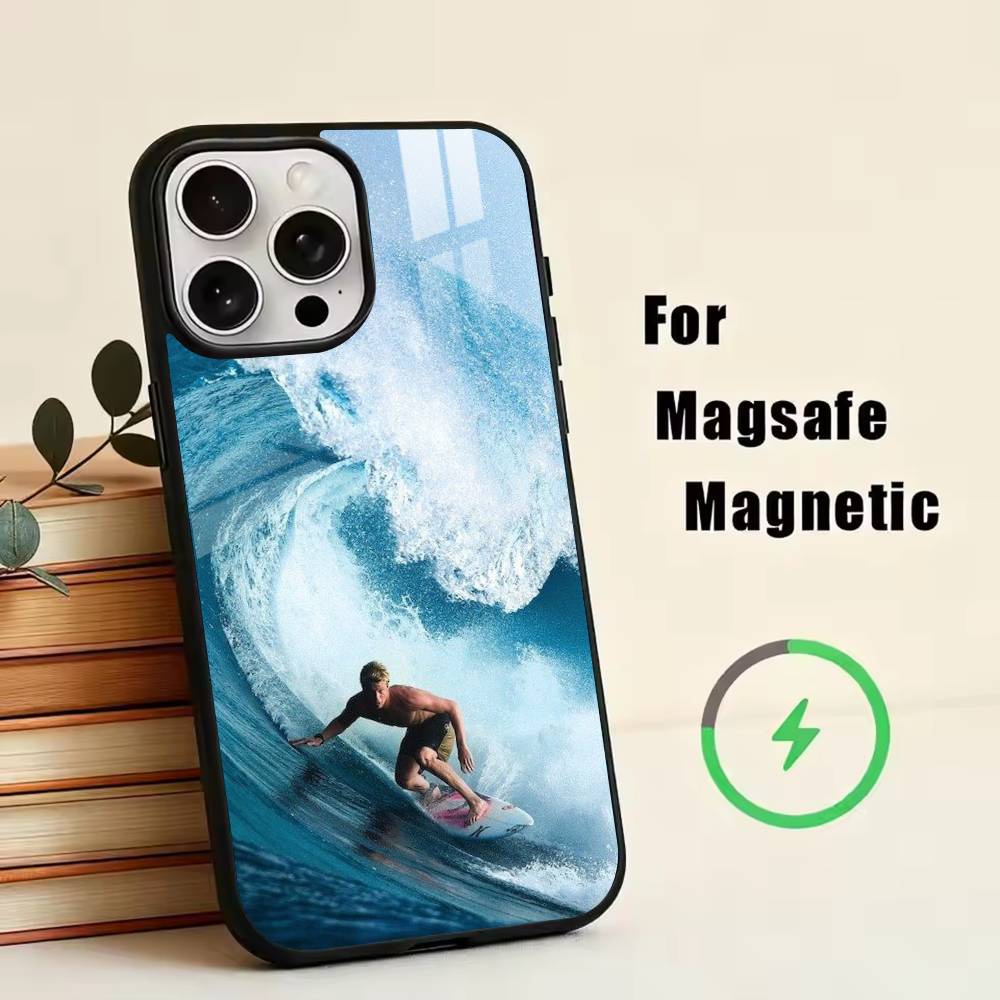 Чехол для телефона S-Surfing для iPhone 17, 16, 15, 14, 13, 12, 11 Plus, Pro, магнитный, с поддержкой MagSafe, беспроводной зарядкой