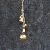 22-дюймовый Золотой Деревенский Колокольчик Ветра – 5 Металлических Колокольчиков Смешанной Формы на Джутовой Веревке для Рождества, Веранды, Фермерского Дома и Бохо Декора