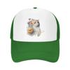 Floral Cat Mesh Trucker Hats for Unisex Women Adjustable Casual Fashion Baseball Caps for Outdoor Activities