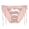 Women Panties Lace Patchwork Lace Up Seamless Satin Breathable Anti-septic Mid Waist Soft Shirring Intimate Underpants Lady Underwear