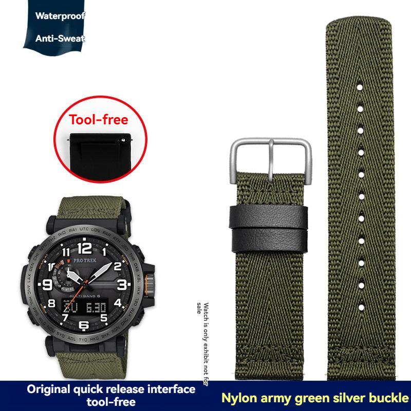 Для серии Casio PROTREK PRW-60/61/70Y/50/30 наручные ремешки для активного отдыха и альпинизма из силикона и нейлона мужские модифицированные аксессуары