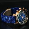 Salvatore Marra Men's Chronograph Watch, Model SM19104A-PGBL, Acetate Strap, Multi-Faceted Glass, Blue Gradient, 5 ATM