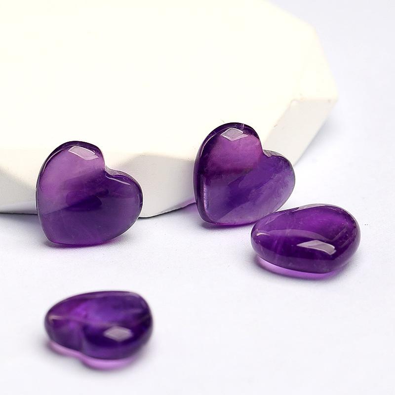 Hongchu Crystal Natural Amethyst Heart-Shaped Loose Beads DIY Jewelry accessories loose beads Uruguayan amethyst