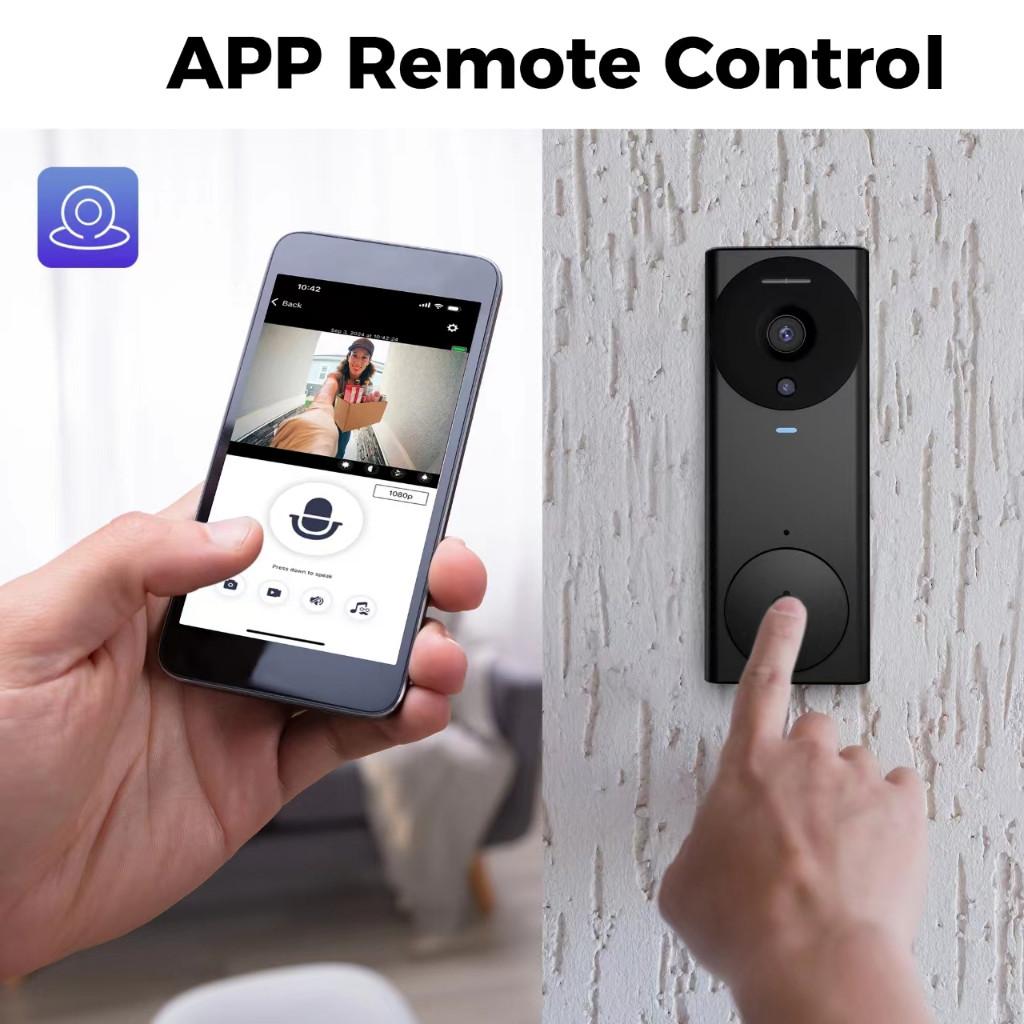 Беспроводная умная камера дверного звонка 1080P Двусторонняя камера глазка двери Бытовой HD WiFi Видеозвонок