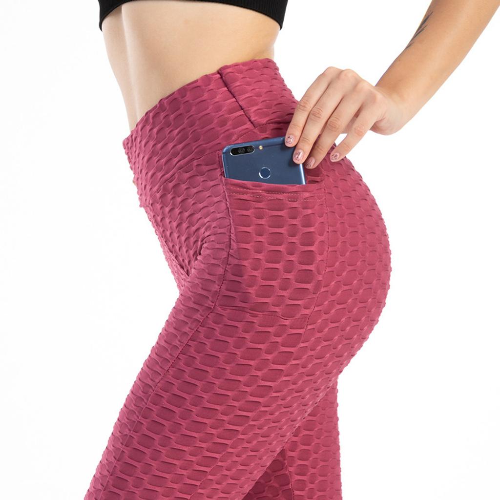 Women Fashionable Pocket Yoga Pants High Elastic Hip Lifting Slim And Sweat Pant