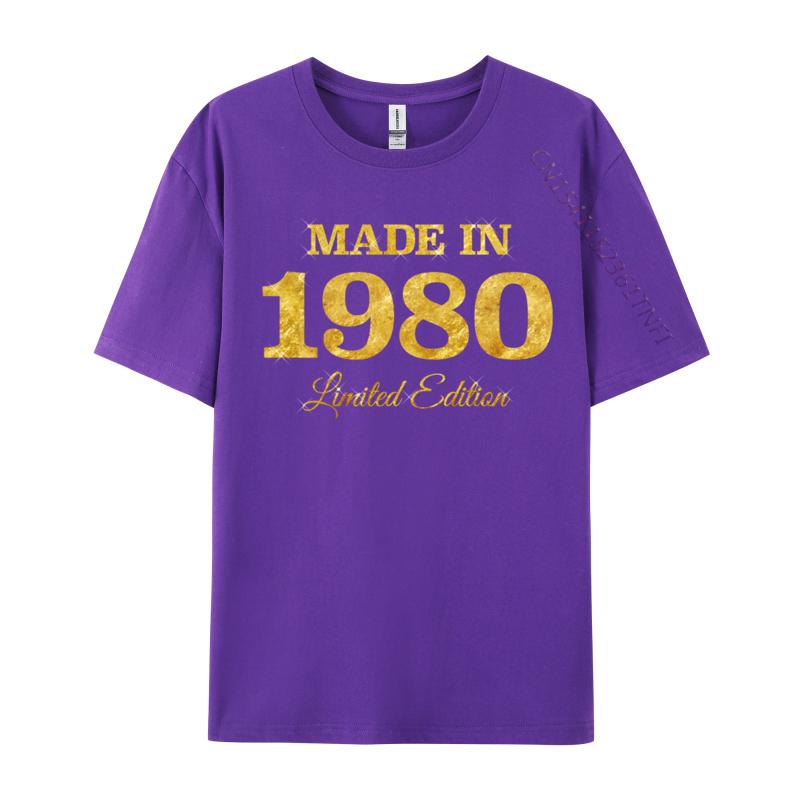 Vintage Made In 1980 Limited Edition 44th Birthday Printed On Normal Tops & Tees NEW YEAR DAY Camisa Cotton Youth T-Shirt