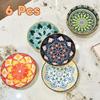 6 Piece Vintage Bohemian Style Ceramic Plates Set 5 in Appetizer Plates  Dishwasher-safe