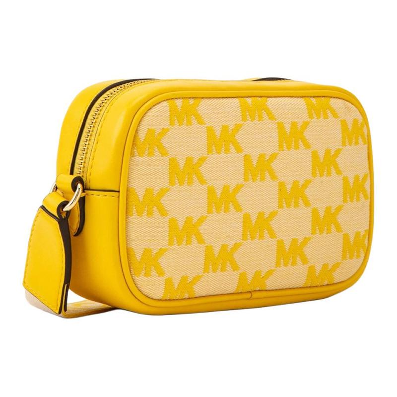 MICHAEL KORS Maisie zipper closure cotton and polyester crossbody bag small women's yellow