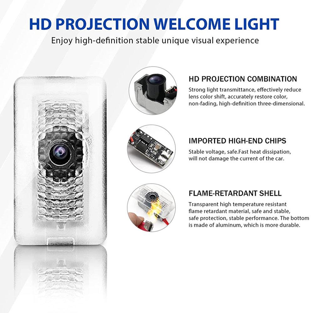 For Tesla Model Y Juniper Door Lights HD Projector Puddle Lights Model 3 Highland LED Laser Ghost Shadow Welcome Lights