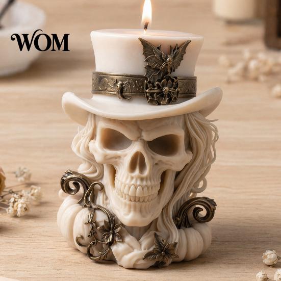 Skull Soap Mold 3D Cowboy Silicone Mold, Halloween Skeleton Candle for Epoxy Plaster Resin, Making, Soap, Clay, Wax Casting, Home Decor DIY