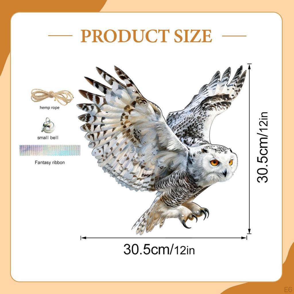Декоративная подвесная птица сова с веревкой и лентой ПП украшение для забора Идеально для улицы