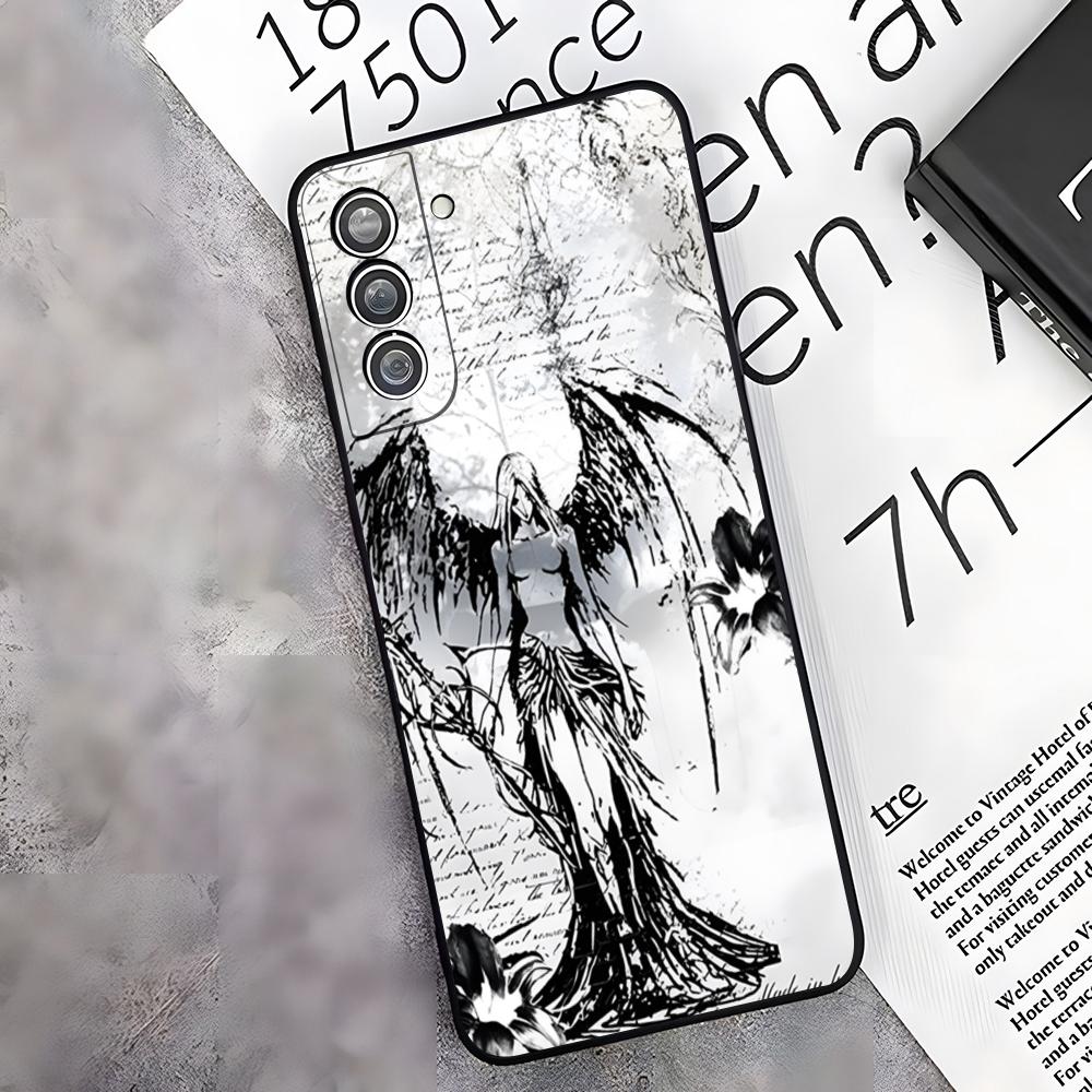 Clmj Punk Cool Angel Phone Case For Samsung S26 S25 Edge S24 S23 S22 S21 S20 Ultra Plus Fe Galaxy A54 A53 A34 A25 A16 Cover