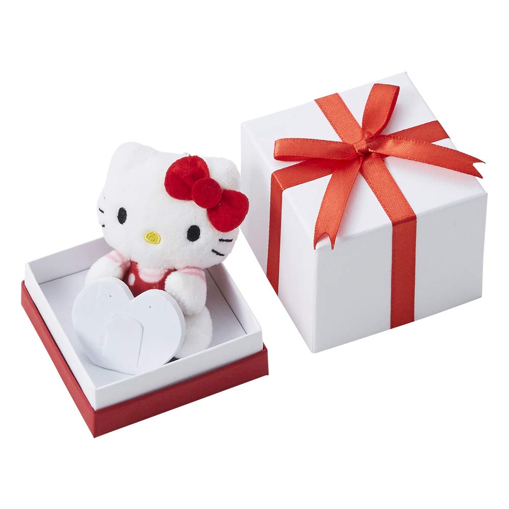 Hello Kitty Heart Necklace Stuffed Animal Gift Box Silver [White Clover] & Women's SAKT-NBOX_N002RD
