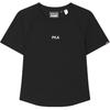 Fila Original Fashion Comfortable Soft Skin-Friendly Moisture-Wicking Solid Color Short Sleeve Regular T-Shirt Women Tops Black F51W529104F-BK