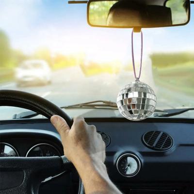 Диско-шары Подвеска на зеркало заднего вида автомобиля Прочный шар-глобус Подвеска со стразами для автомобильной вечеринки или DJ-освещения