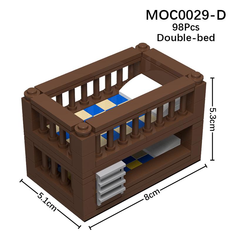 Город Фигурки Мебель Набор Игрушки Модель MOC Кирпичи Детская коляска Стол Диван Кровать Пианино Кухня Ванная Строительные блоки Подарок