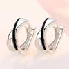 New 925 Sterling Silver Hoop Earrings Black Pattern Earrings Women Fashion Korean Silver Jewelry Hot Sale Jewelry