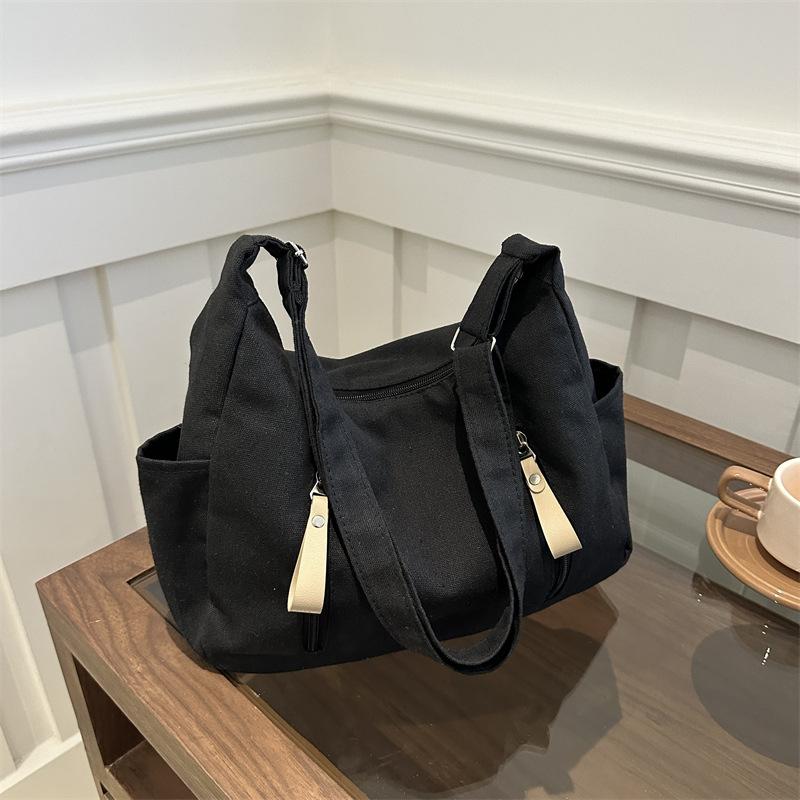Большая вместительная модная повседневная сумка, весенняя универсальная сумка через плечо и подмышку, простая однотонная сумка-тоут