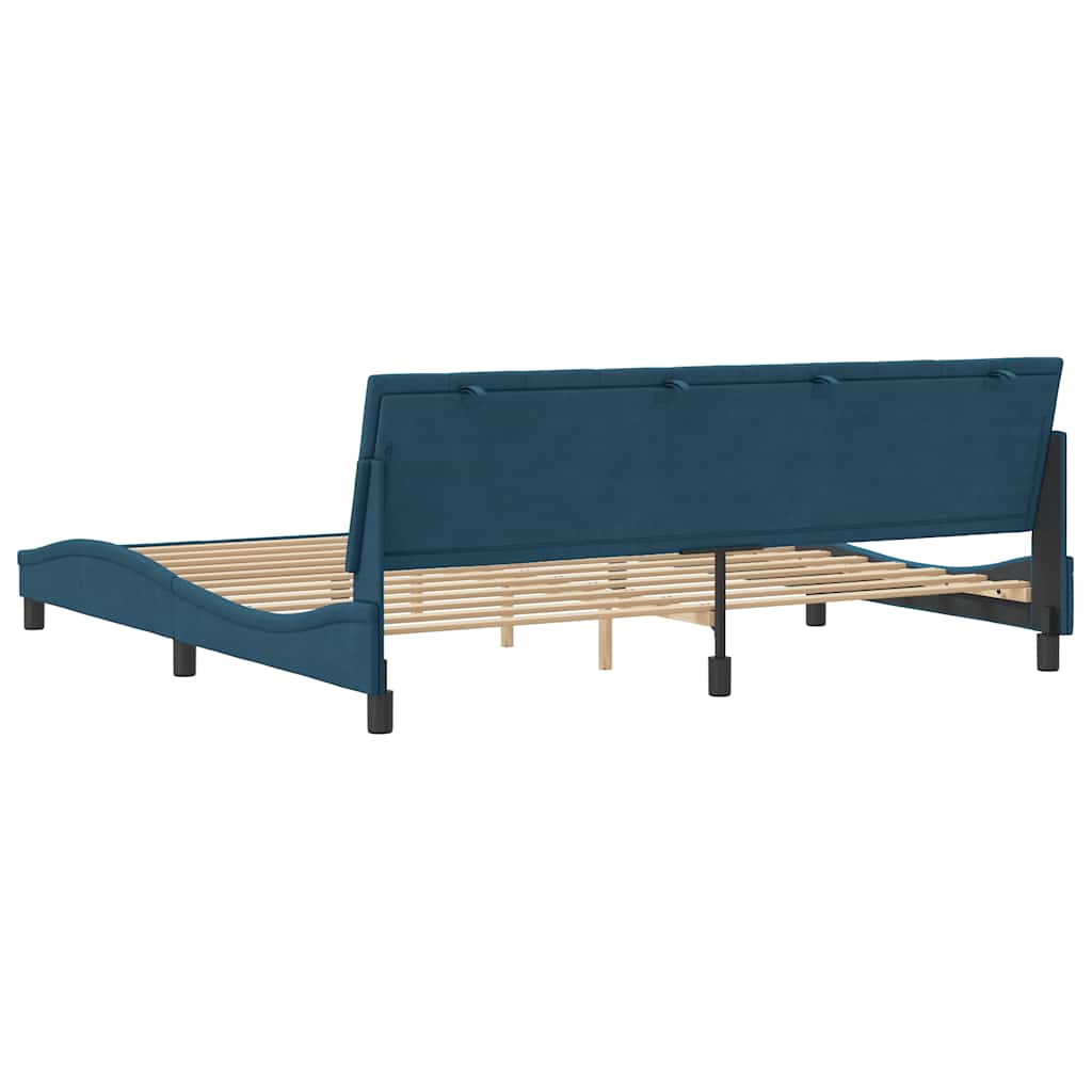 Bed Frame without Mattress Hanko Blue 200x200 cm Velvet
