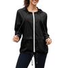 Women's Fashion Solid Color Zipper Hoodie Outdoor Hiking Rainproof Jacket