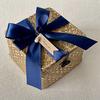 Square Handwoven Bamboo Gift Basket with Lid - High-end Candy Box and Wedding Favor