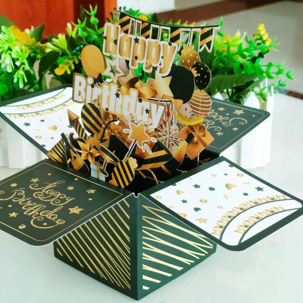 Thank You Cards 3D Pops-up Bouquet Gift Thanksgiving Greeting Cards New Paper Flowers