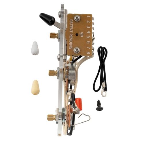 Musiclily Pro Strat Guitar Pre-Wired Kit for Imported Strat SSS Electric Guitars, 5-Way Switch and 250k Potentiometers, 2A1B Curve, Metric