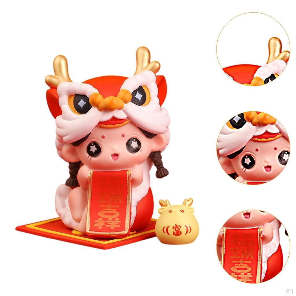 Chinese Year Doll Figurine Car Dashboard Sculpture Centerpiece Decoration Gift Spring