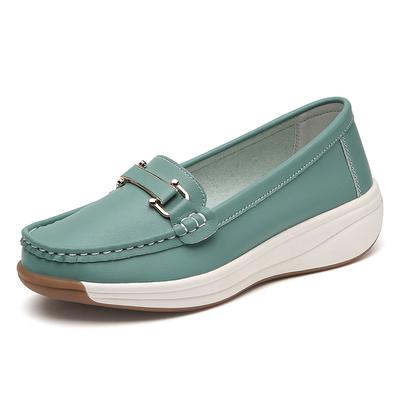 Модная кожаная плоская модная повседневная женская обувь Легкие женские нескользящие лоферы Удобная женская обувь больших размеров 35-43