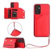 For Samsung Galaxy A54 5G Case Card Holder Kickstand Skin-Touch Phone Cover with Wrist Strap