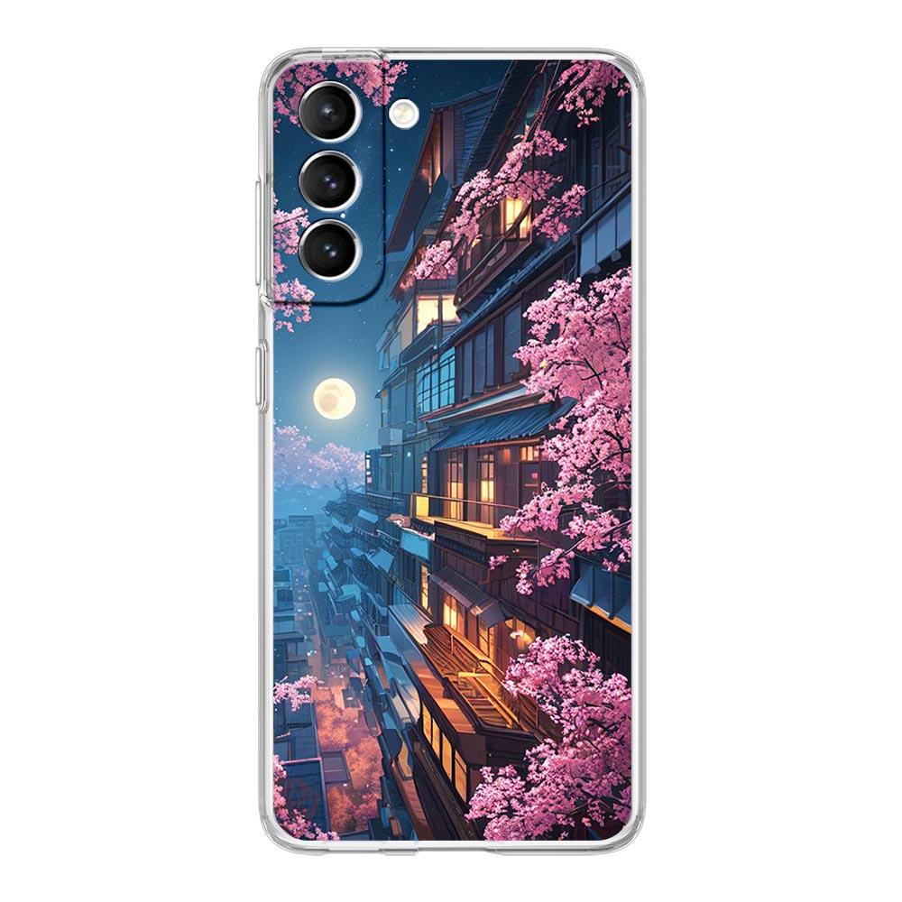 Чехол для телефона с японским аниме-пейзажем для Samsung Galaxy S23 Ultra S22 5G S20 S21 FE 5G S10E S9 S8 S10 Plus Мягкий силиконовый прозрачный чехол