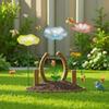 Creative Flower Shaped Bird Bath Iron Bird Water Bowl Butterfly Bee Water Station  Parrot