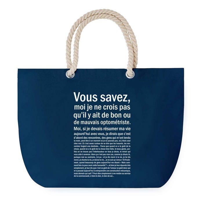 Sac de plage - PLANETEE - Anse corde - Personnalisable - Coton - Grand format