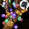 Outdoor Solar Powered Crystal Ball Fairy Lights 8 Modes Waterproof LED String Light for Garden Tree Christmas Party Decoration