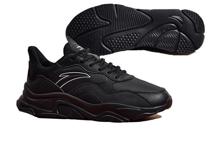 Men's Sneakers Anta Millennial Generation Slip Resistant Abrasion Resistant Low top Casual Shoes Men's Black