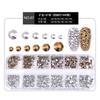 Nail Art Jewelry Set, High Silver Flat Bottom Diamond Ab Water Diamond Shiny Diamond Strip Box 1440 Pcs