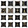 Рождественские украшения наволочка для подушки черный золотой принт лось наволочка для дивана украшения спальня комната дом праздничный подарок