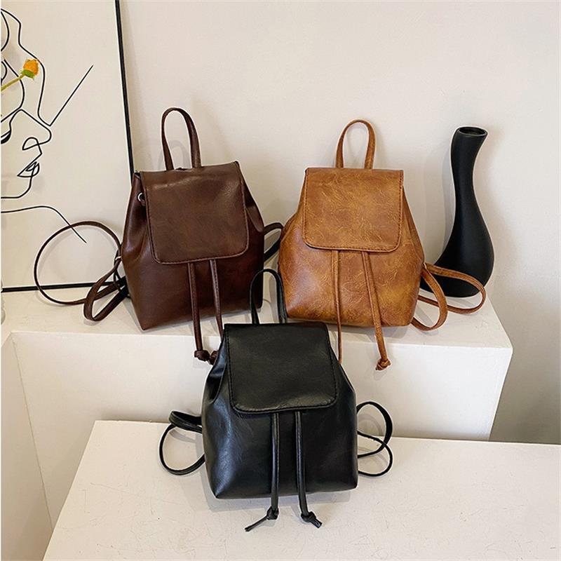 Ретро Американский Стиль Рюкзак из ПУ Девичьи Сумки для Поездок Женские Уличные Портативные Сумки для Хранения Большая Вместимость Студенческая Сумка Подарок