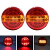Задний фонарь прицепа Красный 20 Универсальный Грузовик Поворот налево Комплект из 2 фонарей X-STYLE, Светодиодный, 12 В/24 В, Двухцветный, и Желтый, Водонепроницаемый, Светодиоды, Сигналы, Тормоз, Круглый, и