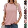 Футболки с коротким рукавом с круглым вырезом для женщин, модные легкие мягкие повседневные летние топы