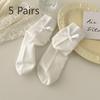 5 пар женских весенних и летних маленьких модных носков с милыми бантами из лент