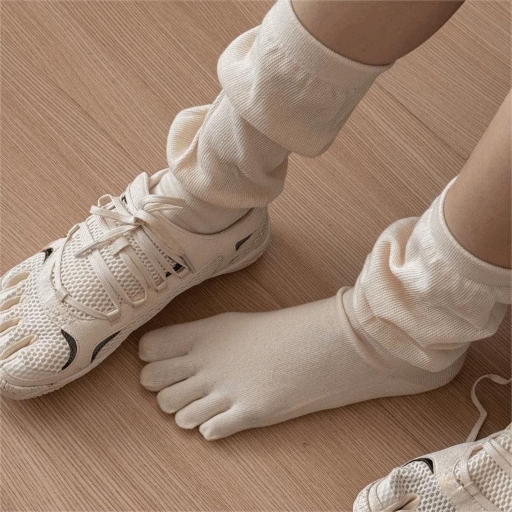 Однотонные носки с пятью пальцами Хлопковые носки с пятью пальцами Милые носки с разделенными пальцами Для девочек