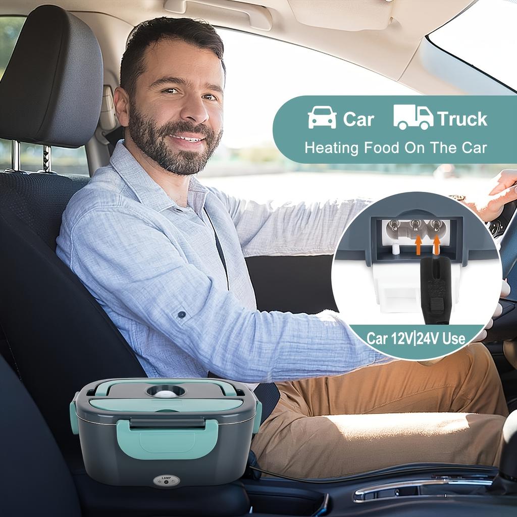 Электрический подогреватель для ланч-бокса, портативный подогреватель для еды для автомобиля, грузовика, работы, герметичный съемный контейнер со взрослой посудой, подходит для 12 В/24 В/110 В