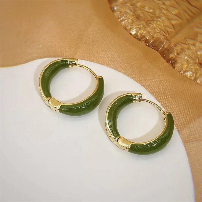 Colorful Dripping C-Shaped Earrings Stylish Geometric Earring Eardrop